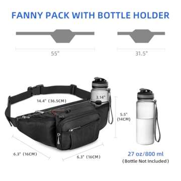 NOOLA Fanny Pack Waist Bag for Men Women, Lightweight Waist Pack with Water Bottle Holder, Adjustabl...