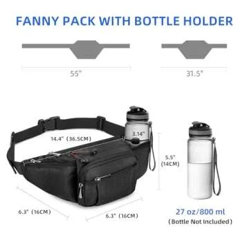 NOOLA Fanny Pack Waist Bag for Men Women, Lightweight Waist Pack with Water Bottle Holder, Adjustabl...