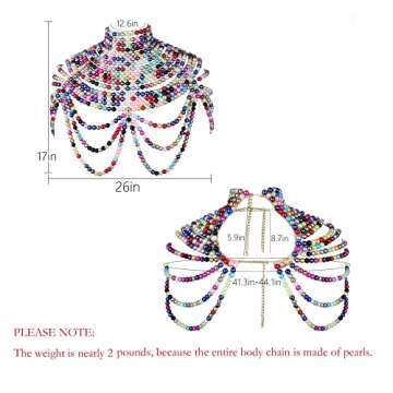 CCbodily Pearl Body Chain Bra - Fashion Shoulder Necklaces Bra Chain Body Jewelry (Mix)