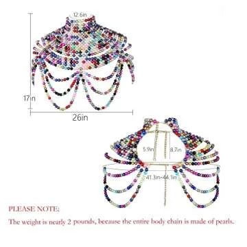 CCbodily Pearl Body Chain Bra - Fashion Shoulder Necklaces Bra Chain Body Jewelry (Mix)