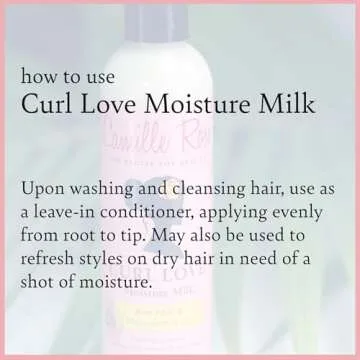 Camille Rose Curl Love Moisture Milk Leave-In Conditioner, with Rice Milk and Macadamia Oil to Soften, Smooth and Detangle Curly Hair, 8 oz