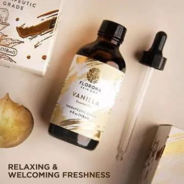 Florona Organic Essential Oil, 4 Oz Certified Organic Aromatherapy Products Therapeutic Grade (Vanilla, 4 Oz)
