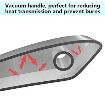 Newness Kitchen Utensil Set, 4pcs - 304 Stainless Steel Cooking Utensil Set with Skimmer Slotted Spoon, Spatula Turner, Spaghetti Server and Soup Ladle, Heat Resistant Kitchen Gadgets Tools for Gift