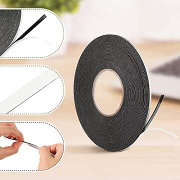 Tatuo Double Sided Foam Tape - 50ft, 2 Rolls, Versatile Adhesive