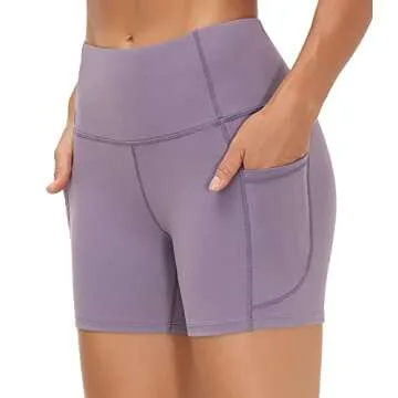 High Waist Yoga Shorts with Pockets for Women
