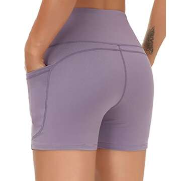 High Waist Yoga Shorts with Pockets for Women