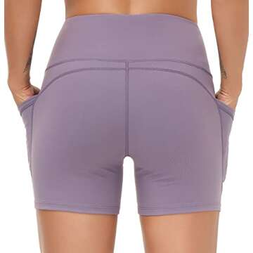 High Waist Yoga Shorts with Pockets for Women