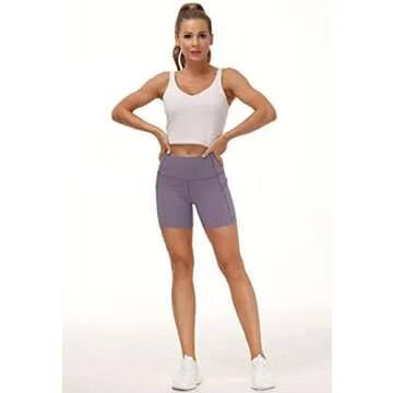 High Waist Yoga Shorts with Pockets for Women