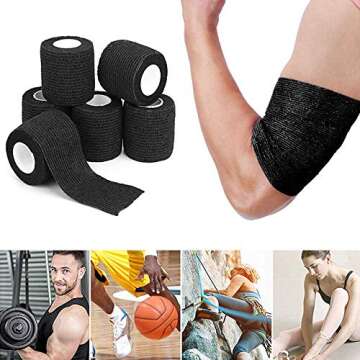 CINRA Black Grip Tape 48PCS Self-Adhesive Bandages