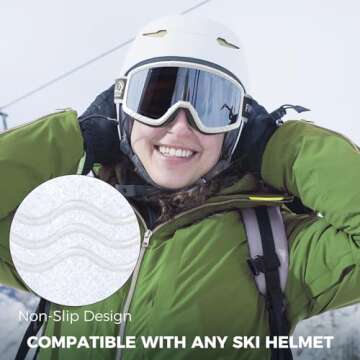 Findway OTG Ski Goggles for Men Women Youth - Anti Fog UV Protection