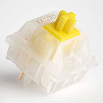 GATERON Milky Yellow Pro Switches Pre-lubed 5 Pin Linear Keyboard Switches for MX Mechanical Keyboar...