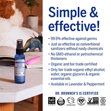 Dr. Bronner's Lavender Organic Hand Sanitizer 2oz