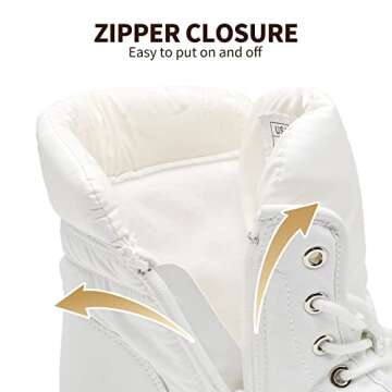 Kufeiti Winter Boots for Women - Stylish Fur Lined Leather Ankle Boots