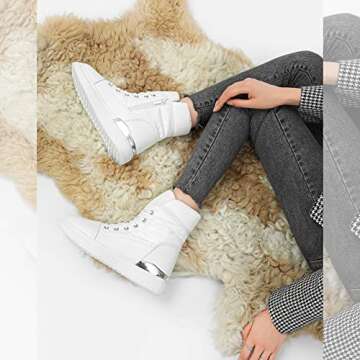 Kufeiti Women's Winter Fur Lined Leather Ankle Boots