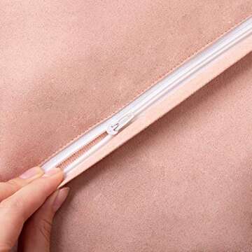 Phantoscope Faux Fur Solid Decorative Pillow Cover Fluffy Throw Pillow Mongolian Luxury Fuzzy Pillow Case Cushion Cover for Bedroom and Couch, Peachy Pink 18 x 18 Inches