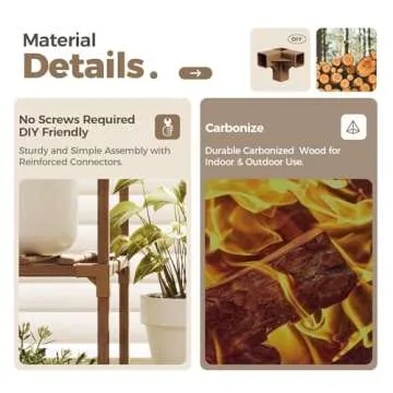 Bamworld Plant Stand Indoor Outdoor Corner Shelf 11 Potted Large Holder for Multiple Plants Wooden Tall Stands Combo Table Rack Garden Patio Lawn Window