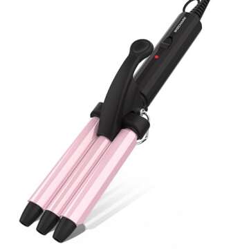 Janelove Mini 1/2 Inch Beach Waves Curling Iron - Travel-Friendly Hair Waver