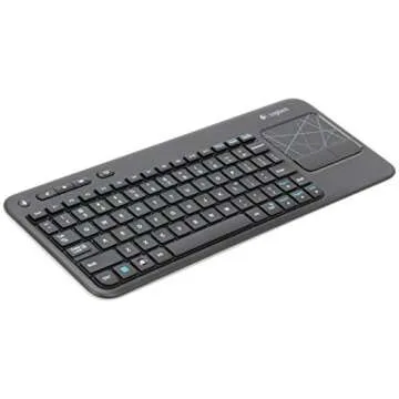 Logitech Wireless Touch K400r USB Compact Keyboard w/3.5in Touchpad - 920-003070 - Black(Renewed)