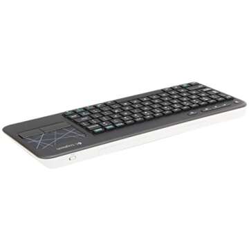 Logitech Wireless Touch K400r USB Compact Keyboard w/3.5in Touchpad - 920-003070 - Black(Renewed)