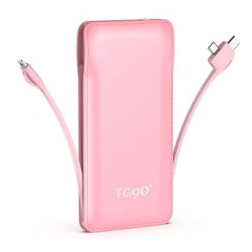 Shop TG90° 10000mAh Portable Charger with Built-in Cables