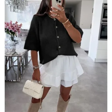 Stylish Women Knitted Crop Cardigan Shirt for Every Occasion