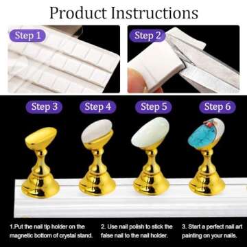Kalolary Nail Tip Stand Holders for Art & Practice