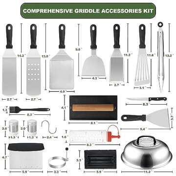 35PCS Griddle Accessories Kit, Flat Top Grill Accessories Set for Blackstone and Camp Chef, Grill Sp...