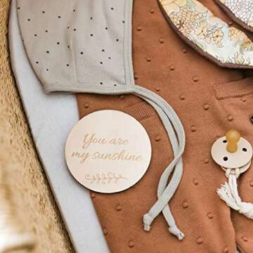 HAN-MM Baby Milestone Wooden Cards Gift Set, 13 Pieces