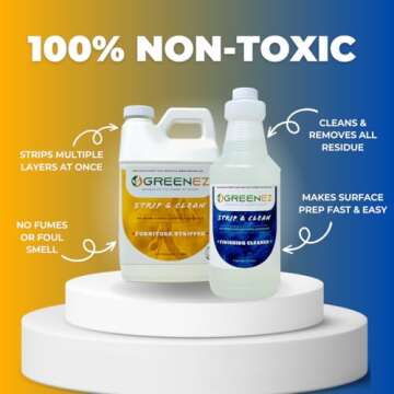 GREENEZ Strip & Clean Furniture Stripping Kit | Removes Multiple Paint Layers | Varnish & Epoxy Remo...