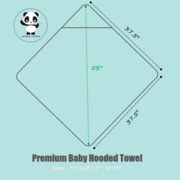 HIPHOP PANDA Hooded Towel - Rayon Made from Bamboo, Large Baby Bath Towel with Bear Ears - Perfect f...