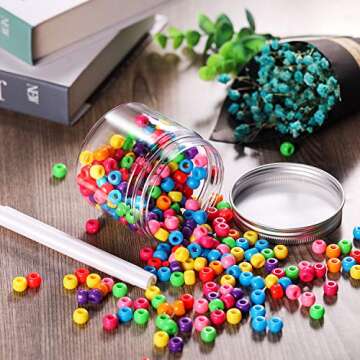 Pangda 12 Pack Clear Plastic Jars with Lids and Labels