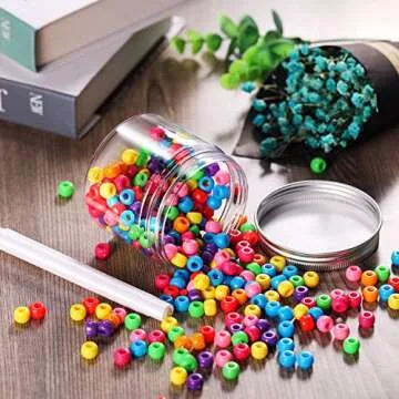 Pangda 12 Pack Clear Plastic Jars with Lids and Labels