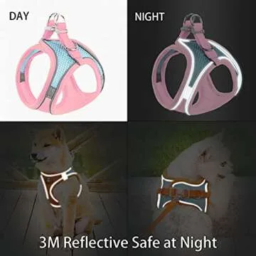 LMOBXEVL Small Dog Harness,Puppy Harness and Leash Set for Walking Escape Proof,Comfortable Air Mesh Dog Vest Harness with Reflective Strip, Step-in Outdoor Pet Vest for Dog Breeds