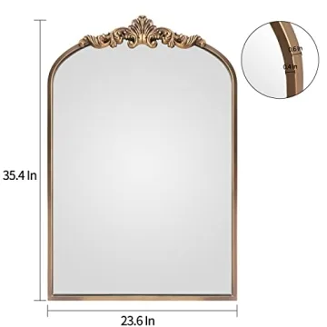 Elegant WAMIRRO Gold Arched Mirror for Home Decor