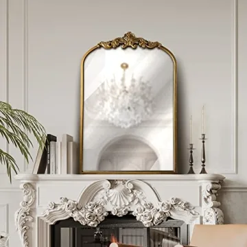 Elegant WAMIRRO Gold Arched Mirror for Home Decor