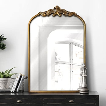 Elegant WAMIRRO Gold Arched Mirror for Home Decor