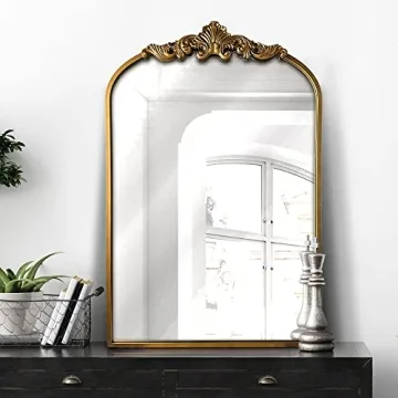 Elegant WAMIRRO Gold Arched Mirror for Home Decor