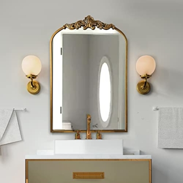 Elegant WAMIRRO Gold Arched Mirror for Home Decor
