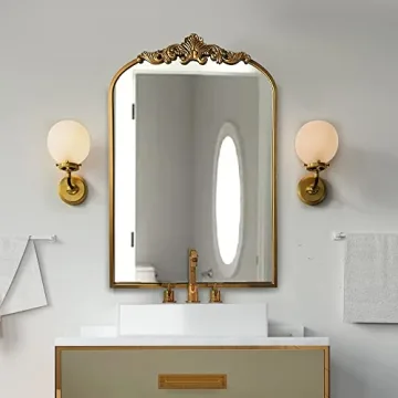 Elegant WAMIRRO Gold Arched Mirror for Home Decor