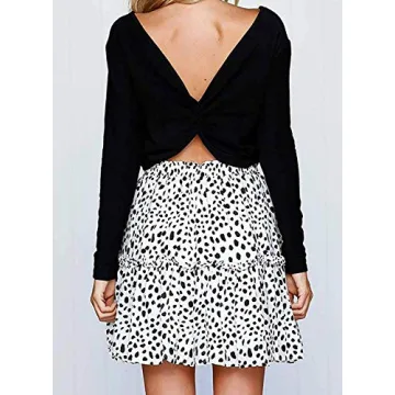 Alelly Women's Summer Cute High Waist Ruffle Skirt