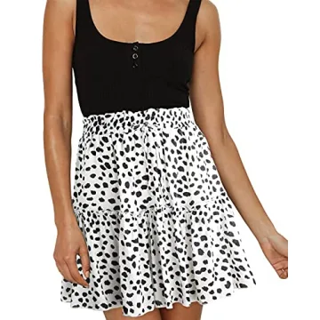 Alelly Women's Summer Cute High Waist Ruffle Skirt