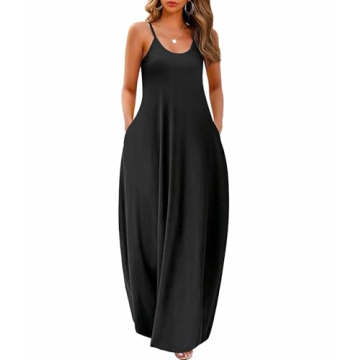 Wolddress Women's 2025 Casual Sleeveless Sundress Plus Size Loose Plain Long Summer Beach Maxi Dress...