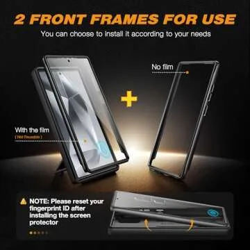 TONGATE for Samsung Galaxy S25 Ultra Case, [Built-in Slide Camera Cover & Screen Protector] [2 Front Frames] Full-Body Heavy Duty Shockproof S25 Ultra Phone Case with Stand & Belt Clip Holster, Black