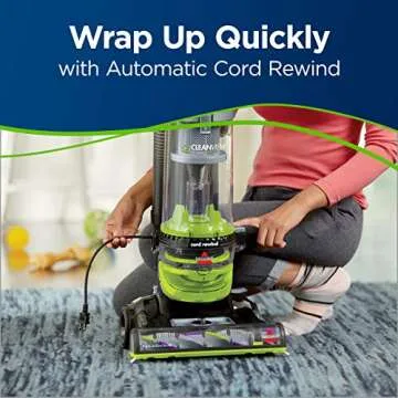 Bissell Cleanview Rewind Pet Deluxe Upright Vacuum Cleaner, 24899, Green