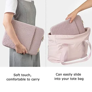 Stylish BAGSMART Laptop Sleeve in Baby Pink for Laptops