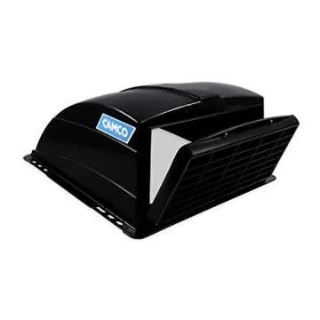 Camco Standard Roof Vent Cover, Opens for Easy Cleaning, Aerodynamic Design, Easily Mounts to RV with Included Hardware-Black (40443)