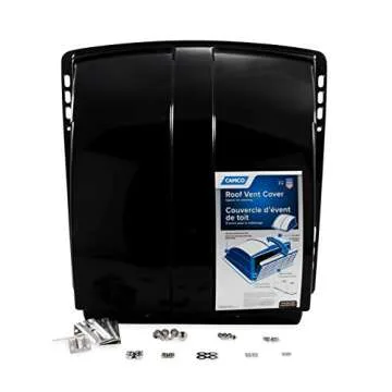 Camco Standard Roof Vent Cover, Opens for Easy Cleaning, Aerodynamic Design, Easily Mounts to RV with Included Hardware-Black (40443)