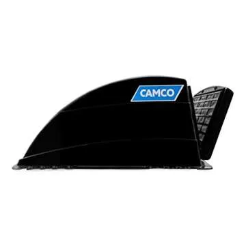 Camco Standard Roof Vent Cover, Opens for Easy Cleaning, Aerodynamic Design, Easily Mounts to RV with Included Hardware-Black (40443)