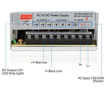 SUPERNIGHT 12V 30A Switching Power Supply, 110-240 Volt AC to DC 360W Universal Regulated Switching Transformer Adapter Driver for 3D Printer, CCTV, Radio, LED Strip Lights,Computer Project