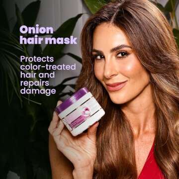 ANYELUZ Onion Hair Mask and Repair Therapy – Hydration, Strengthening, and Color Protection for He...